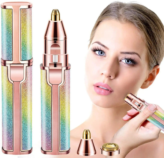 2-in-1 Rechargeable Eyebrow Trimmer & Facial Hair Remover for Women