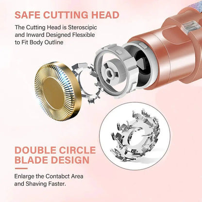 2-in-1 Rechargeable Eyebrow Trimmer & Facial Hair Remover for Women