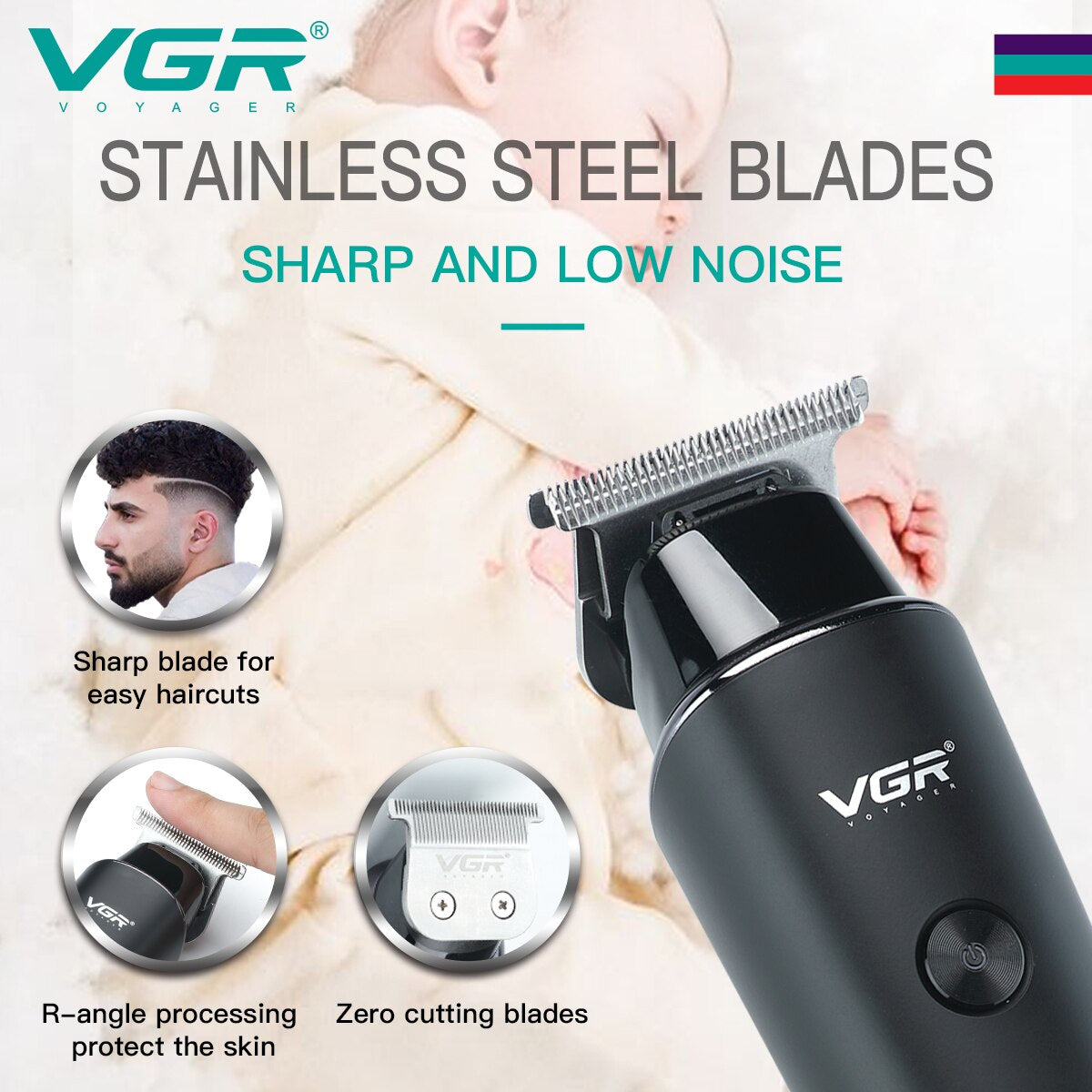 Original VGR V-937 Professional Electric Hair Trimmer Cordless Beard & Hair Clipper For Men Hair Cutter Machine Rechargeable Set