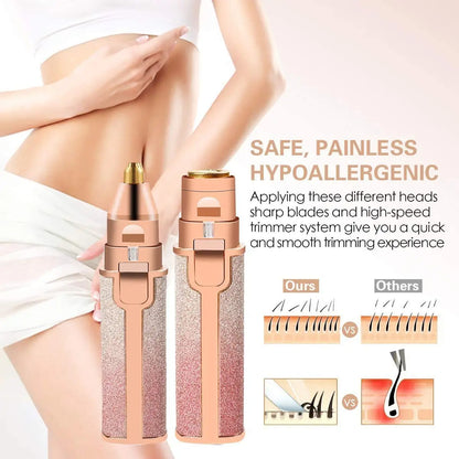 2-in-1 Rechargeable Eyebrow Trimmer & Facial Hair Remover for Women