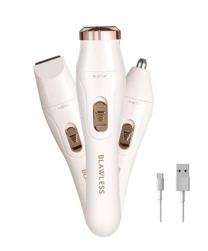 Blawless Womens Facial Hair Remover Facial Hair Removal Women 3in1 Hair Removal Device Electric Face Shaver 3 Replacement Heads