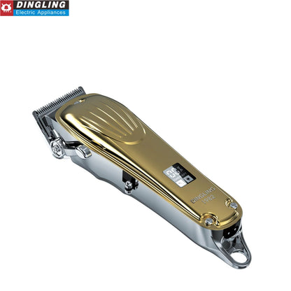 DingLing rf-1982 Gold Metal Barber Professional Hair Clipper Electric Cordless LCD Hair Trimmer Hair Cutting Machine rf 1982