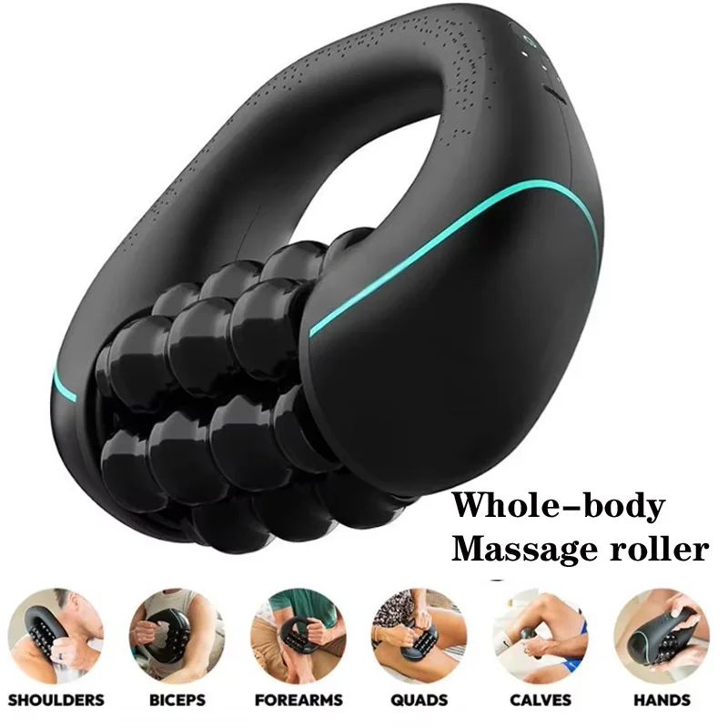 Wireless Rechargeable Rolling Knock Massager for Full Body Deep Tissue Muscle Relief 3 Speed Rotation Powerful Pain Relief