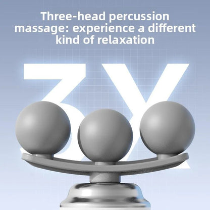Three-ball percussion massage head for a mini fascia massage gun