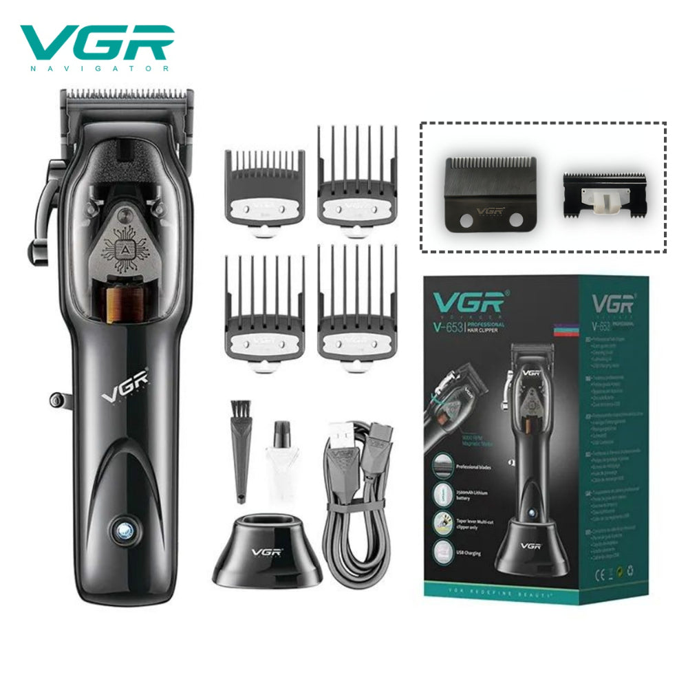 VGR V-653 Professional Hair Clipper for Men – Adjustable Barber Trimmer