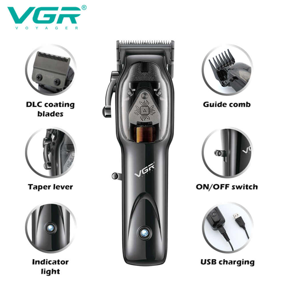 VGR V-653 Professional Hair Clipper for Men – Adjustable Barber Trimmer