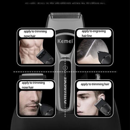 Kemei km-671 12 In 1 Electric Shaver Men Hair Beard Nose Trimmer Mesh foil Razor Rechargeable Hair Clipper Shaving Machine Body Groome