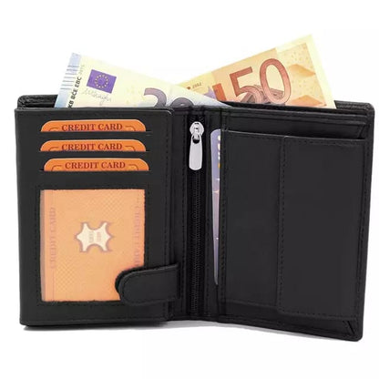 original cow leather pocket wallet purse short male clutch