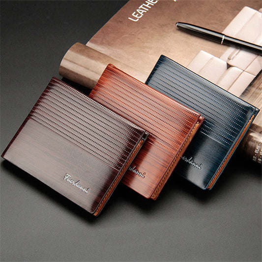 Vintage Men Leather Wallet Short Slim Male Purses Money Credit Card Holders Men Wallet Money Bag T002